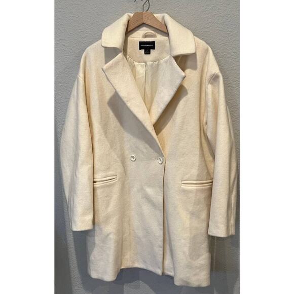 Something Navy Women Double Breasted Jacket in Ivory Size Large - Picture 8 of 8